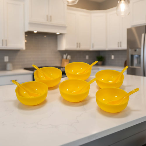 5105 Soup Bowl Spoon Set Plastic For Kitchen  Home Use